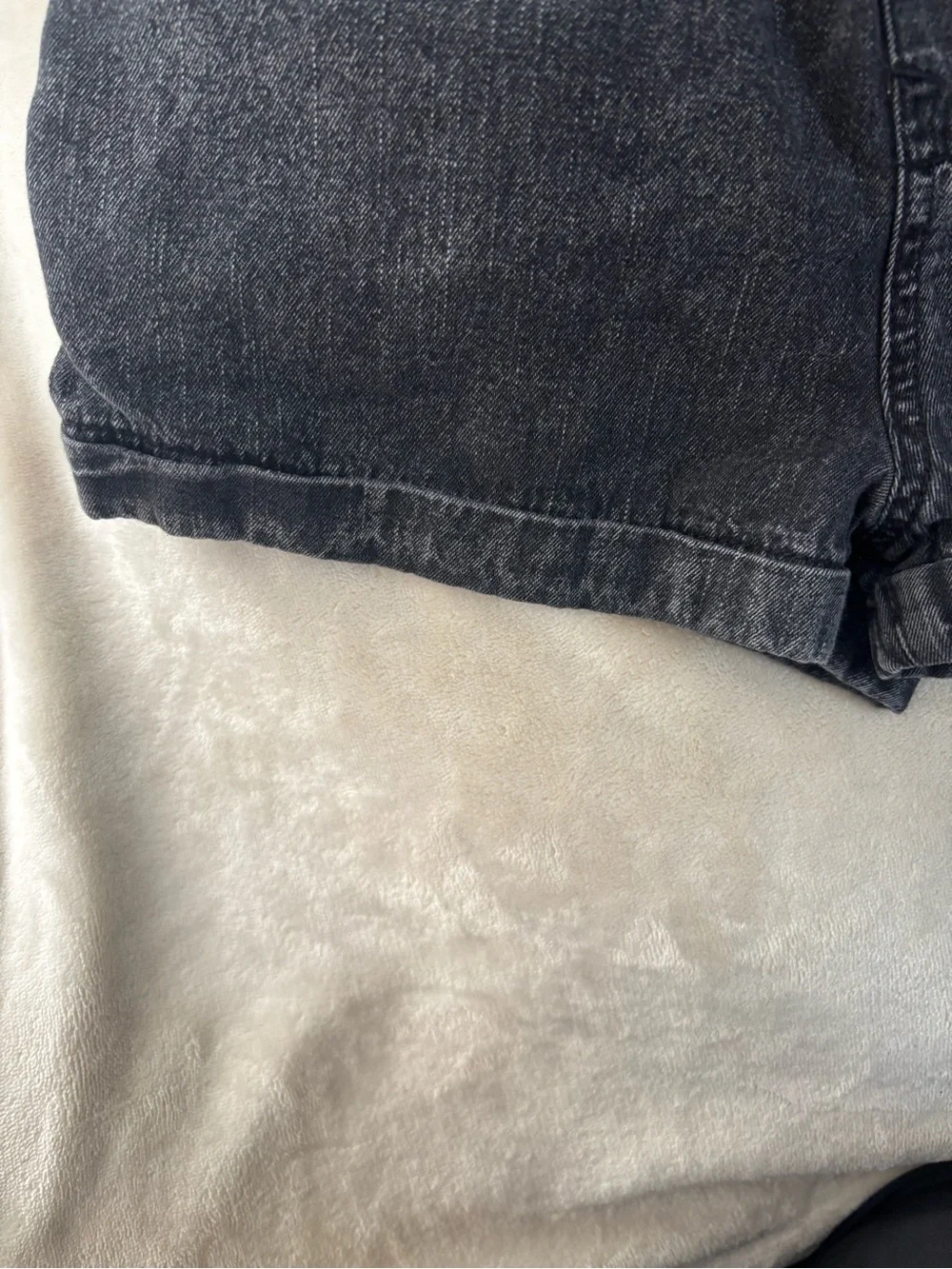 Kids Black Elastic-Waist Denim Shorts